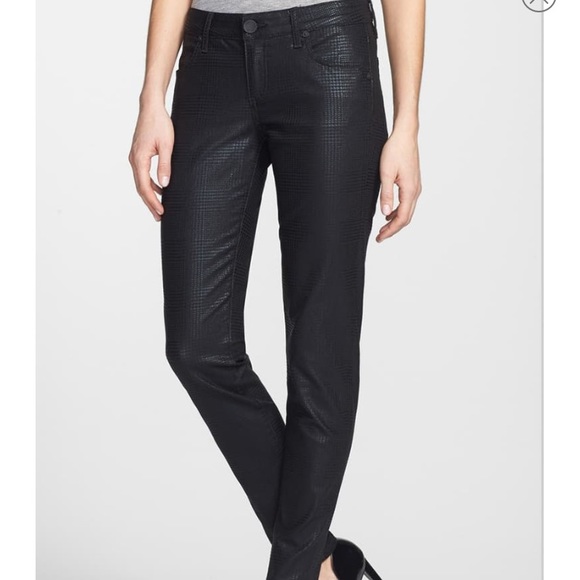 Kut from the Kloth Denim - Kut Mia Toothpick Houndstooth Black Jeans